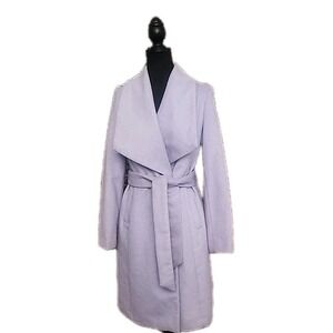 Cole Haan Signature Wool Wrap Coat Slick Lilac Purple Pea Winter City Classic 4P